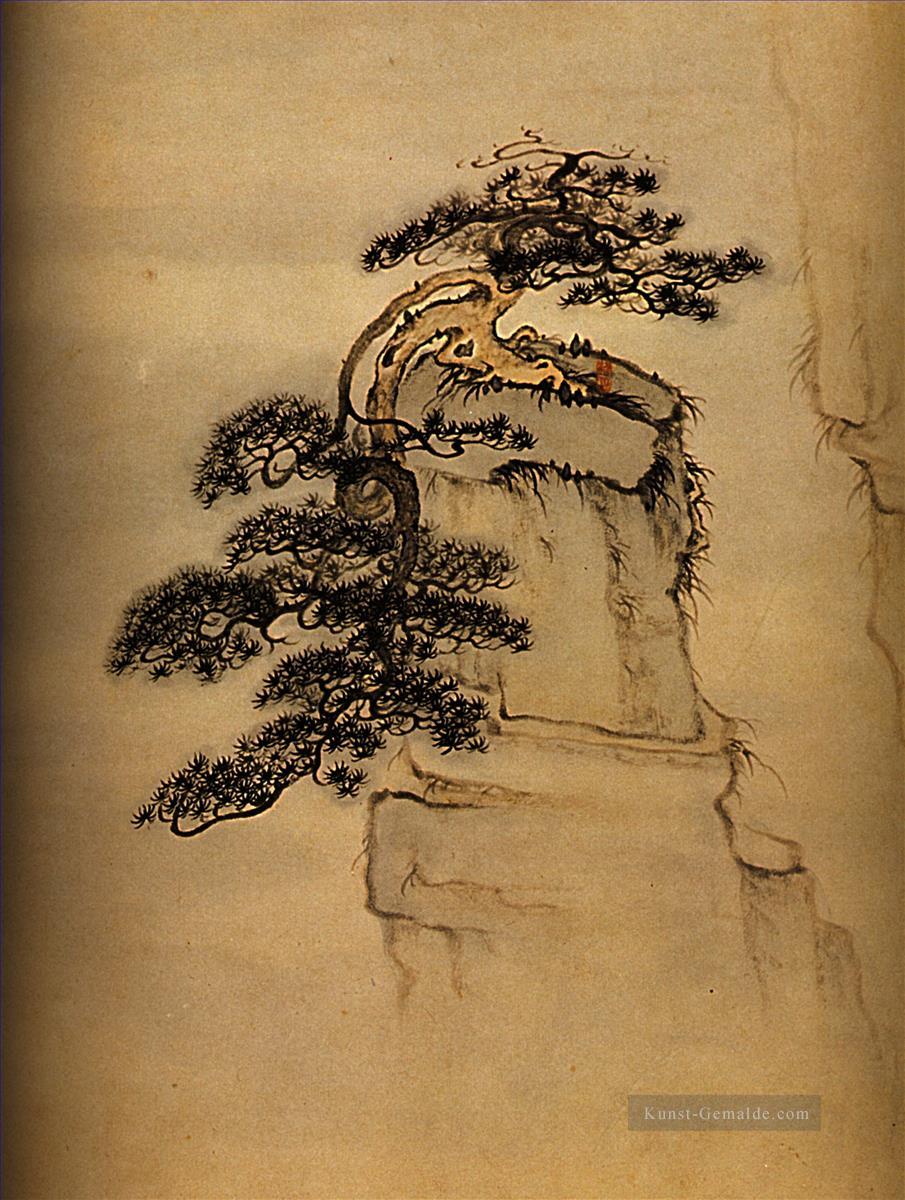 Shitao Ansicht des Bergs Huang 1707 traditionellen chinesischen Ölgemälde